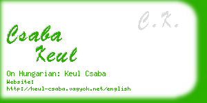 csaba keul business card